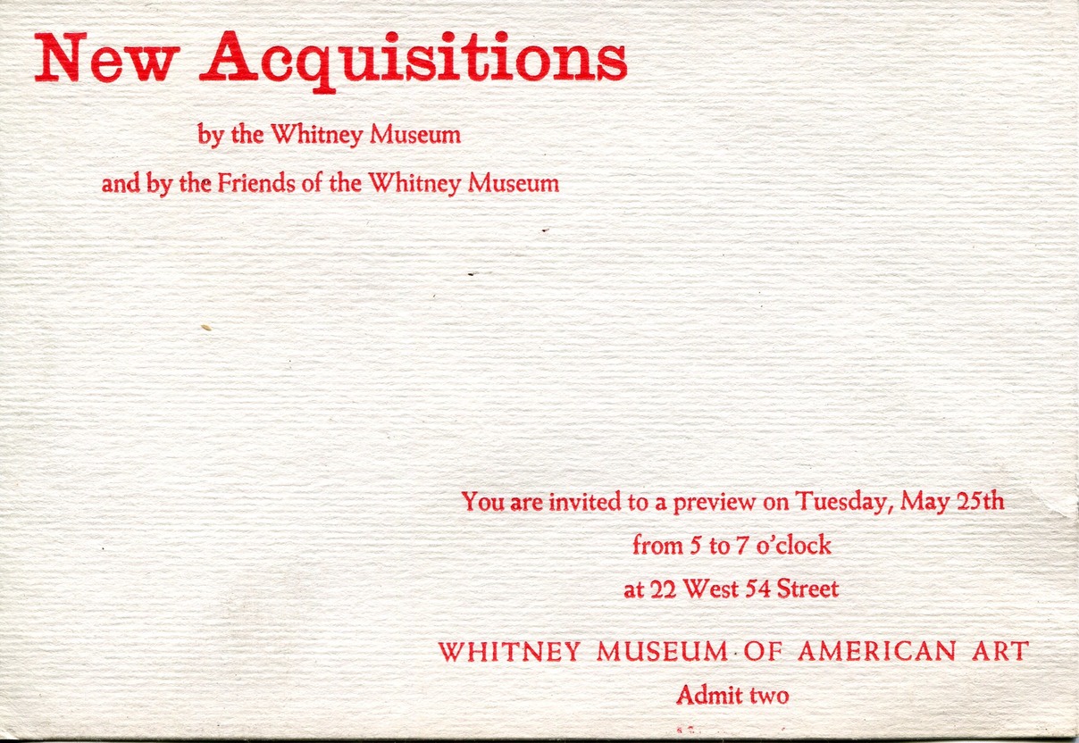 1963 Whitney new aquisitions