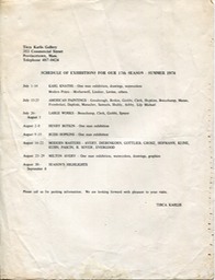 1974 Tirca Karlis Schedule