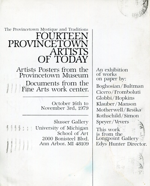 1979 14 Provincetown Artists of Today