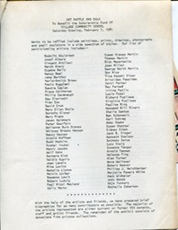1981 Art Raffle list