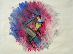 1988 Guardian Study 2 Pastel, Oil Crayon 12x15