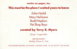 2001 works on paper invite